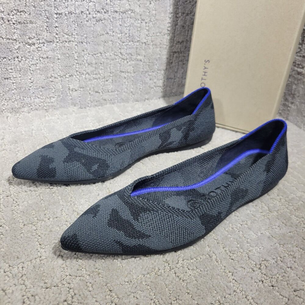 Rothy’s The Point Women's Size 6 US Grey Camo Pointed Toe Slip on Flat Shoes - Picture 14 of 16